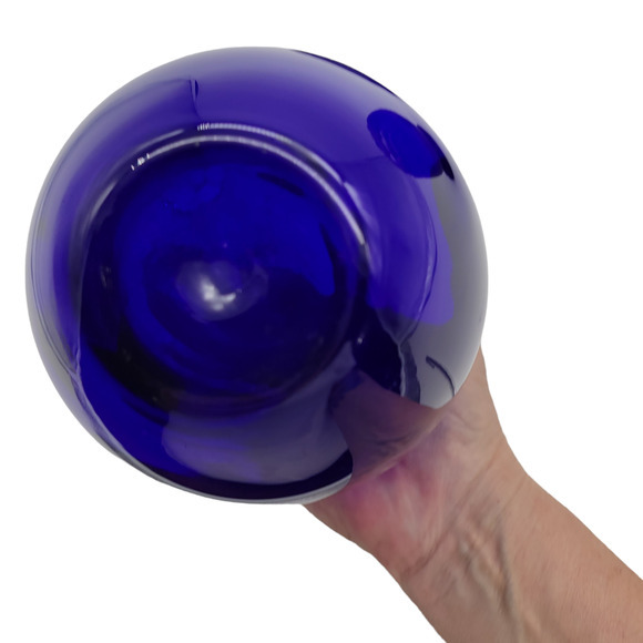 Pair of 2 Cobalt Glass Vases‎ on Pedestal - Picture 5 of 11